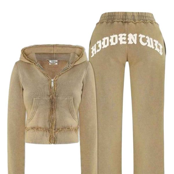 Hidden Cult Women’s Tan and Brown Tracksuit Set