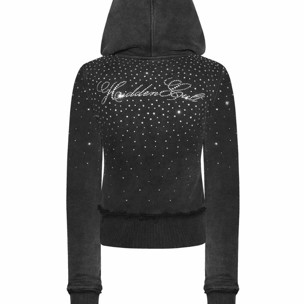Hidden Cult Rhinestone Vintage Wash Zip-Up Hoodie Hidden Cult Rhinestone Vintage Wash Zip-Up Hoodie - Image 1